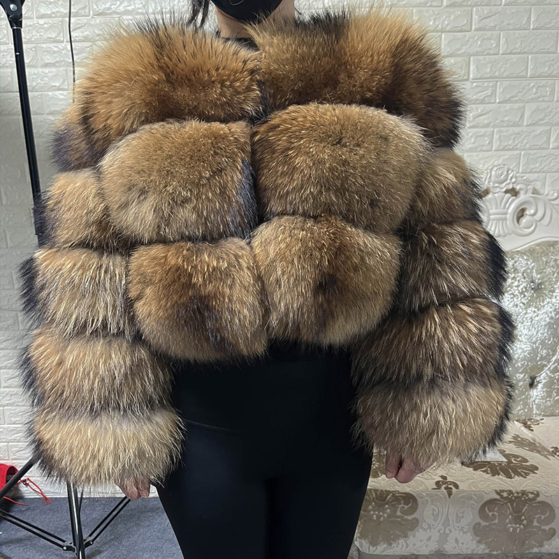 Winter Clothing Online - حجم كبير بلايز البني الفراء Maomaokong