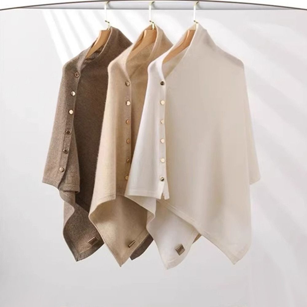 Winter Clothing Online - شال باشمينا جديد بأزرار، دافئ وغير