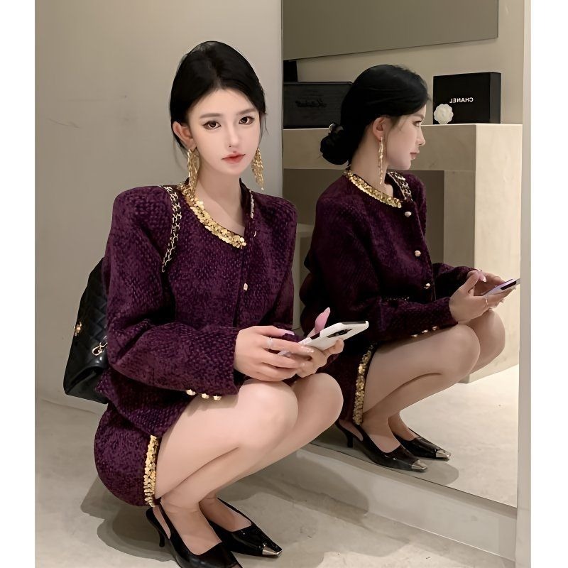 Winter Clothing Online - موضة جديدة مطرزة الخريف الشتاء قطعتين