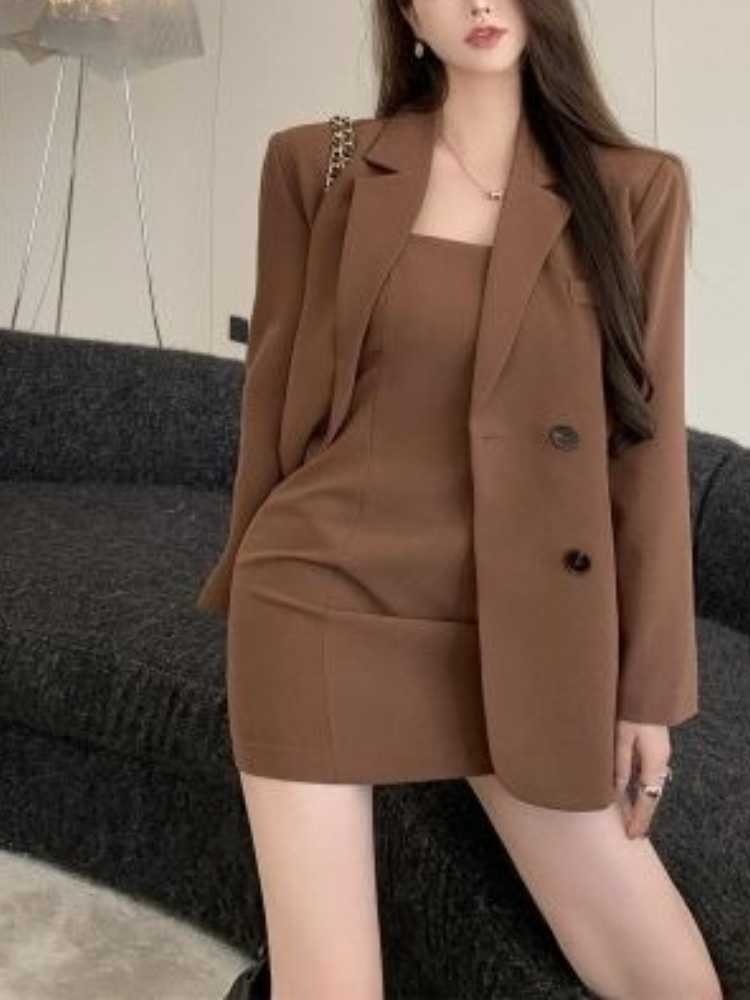 Winter Clothing Online - الخريف الشتاء البني أنيقة 2 قطعة