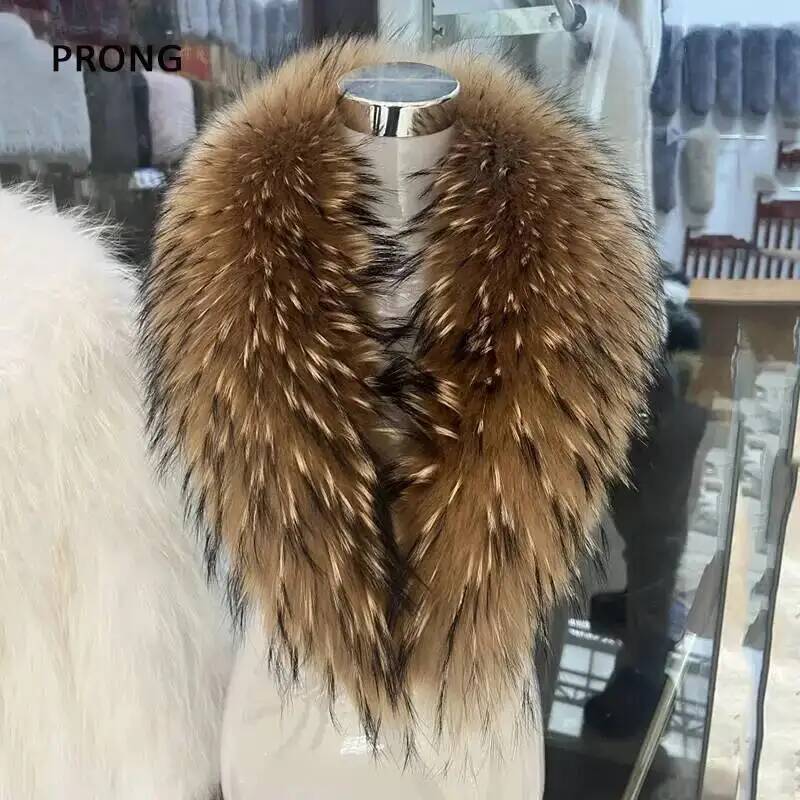 طوق فراء راكون طبيعي للنساء ،  - مراجعة Winter Clothing Online وسعره