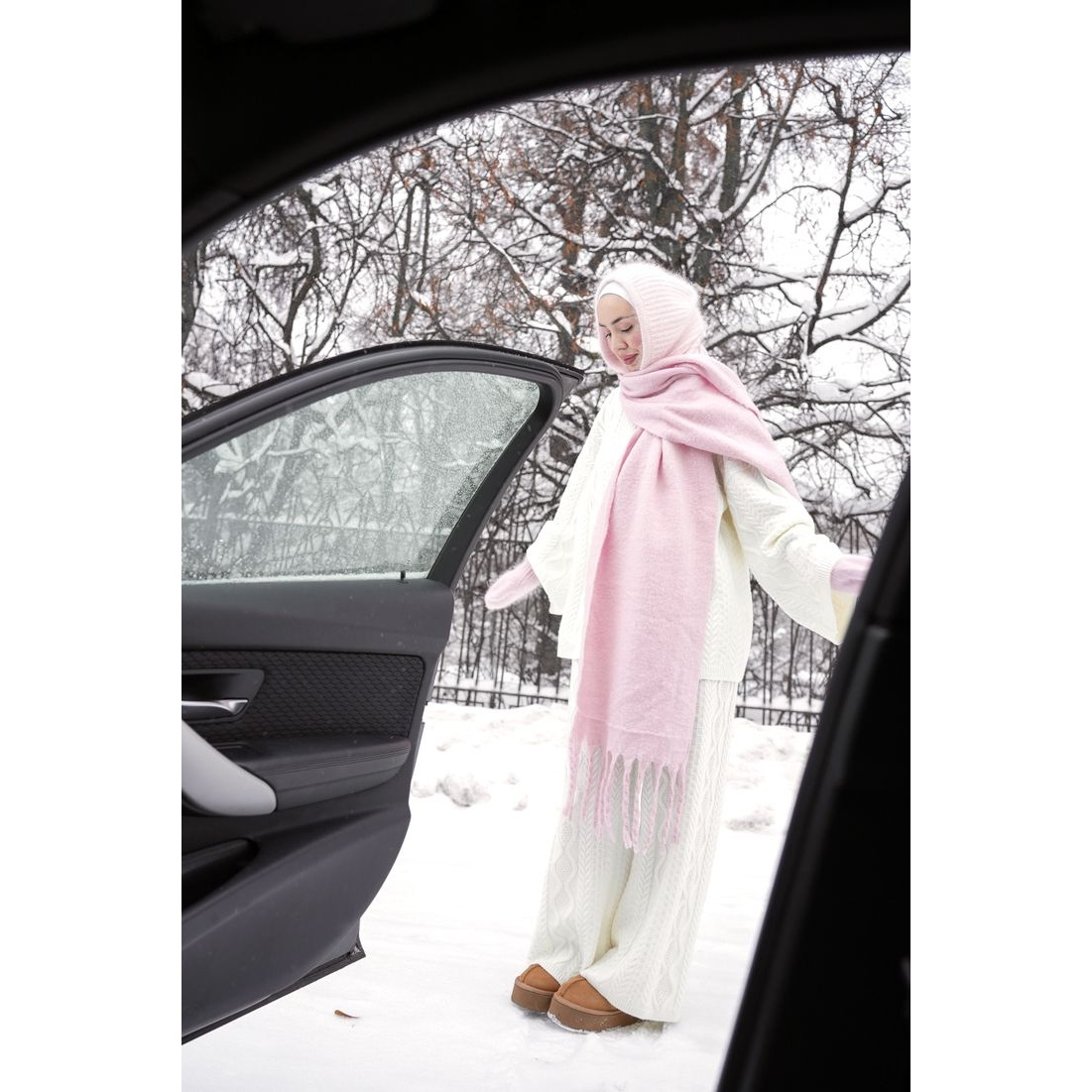 وشاح نسائي من فونساف - وشاح سم - مراجعة Winter Clothing Online وسعره