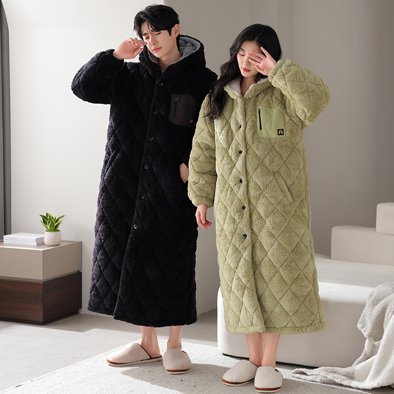 الشتاء زوجين رداء مقنعين منامة - مراجعة Winter Clothing Layers وسعره